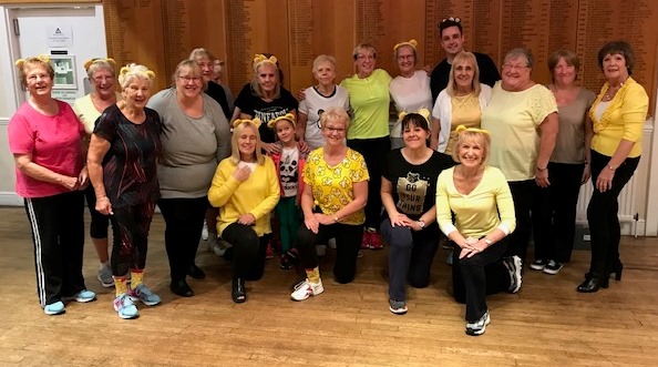 Rosemary Conley with her fitness class on the night of Children in Need in 2018