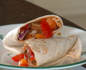 Two Tuna Wraps on a plate